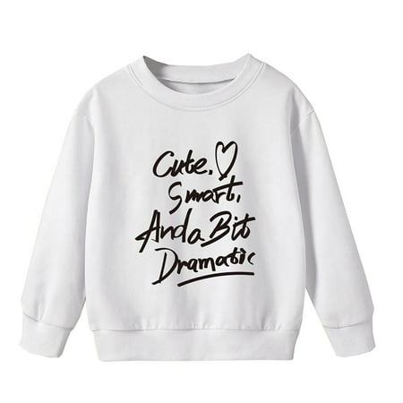 

Toddler Baby Boy Girl Hoodie Loose Fit Sweatshirts For Kids Long Sleeves Warm Letter Printed Thick Round Neck Unisex Infant Pullover Newborn Sweaters Outerwear White 4-5 Years