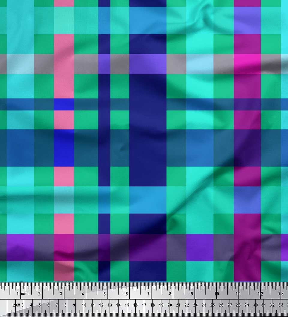 Check Print Textile Soimoi Velvet Fabric Check Check Print Fabric by the Yard 58 Inch Wide ...
