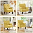 thumbnail image 4 of Yaheetech Modern Upholstered Accent Chair with Wooden Leg for Living Room, Yellow, 4 of 11
