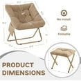 thumbnail image 3 of Comfy Saucer Chair for Adults, Foldable Living Room Chairs, Soft Faux Fur Lounge Chair for Bedroom, Reading Chairs, X-Large (Ottoman-Beige), 3 of 14