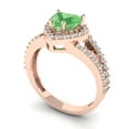 thumbnail image 2 of Halo Engagement Ring for Women - 1.49ct Simulated Green Diamond in 18K Rose Gold Promise Ring, 2 of 6