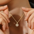 thumbnail image 2 of MomentWish 14K Gold Plated Necklace Round Cut Moissanite Dance Pendant Necklace for Anniversary Christmas Valentines, 2 of 8
