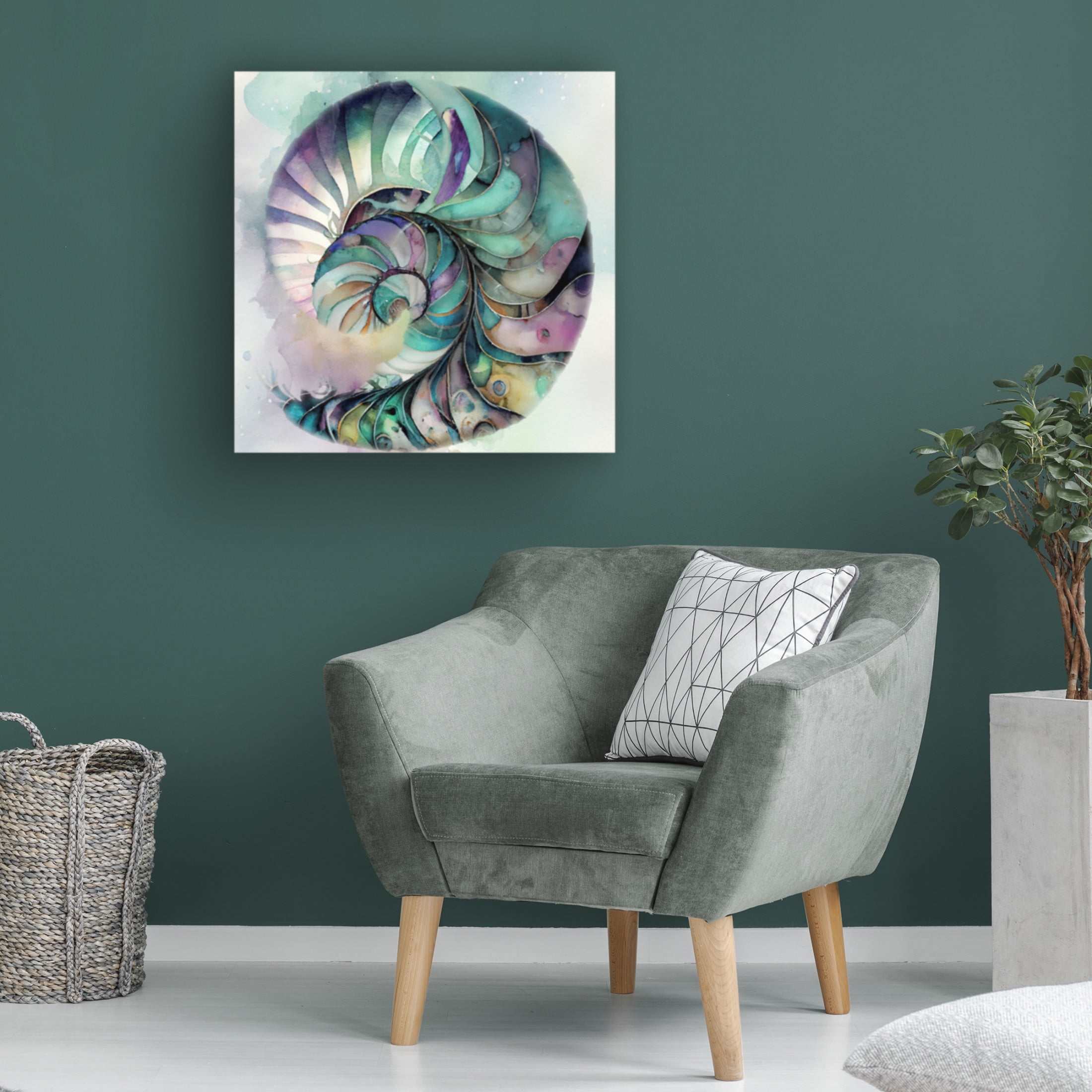 Canvas Wall Art - Sasha 'In The Wild Wild Sea II' Wall Art for Living Room, Bedroom, or Office Décor by Trademark Fine Art - 14 x 14 Inches