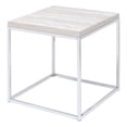 thumbnail image 1 of ACME Table d'Appoint Carrée en Bois Snyder en Chrome et Blanc, 1 of 4