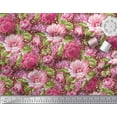thumbnail image 3 of Soimoi Poly Georgette Fabric Leaves & Peony Floral Print Sewing Fabric Yard 52 Inch Wide, 3 of 3