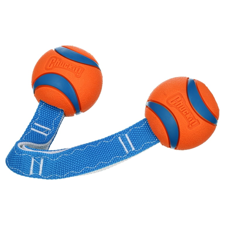 Chuckit Ultra Duo Tug Shake Toss Rubber Balls with Nylon Strap Fetch Dog Toy Medium Pack of 1 Walmart