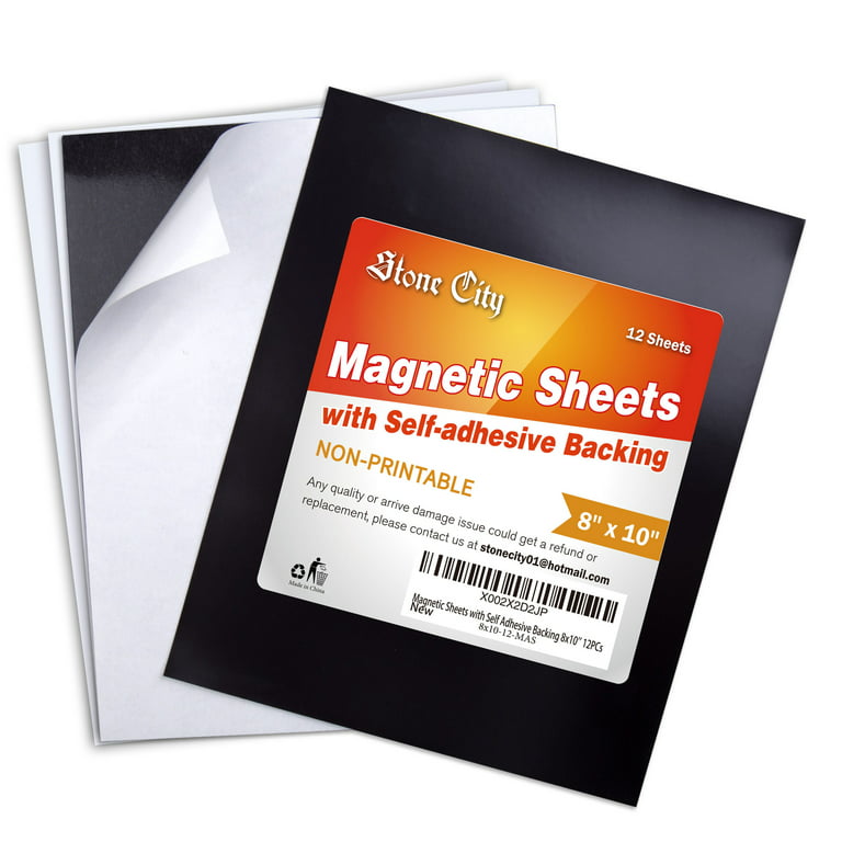 24 Sheets Self-Adhesive Magnetic Sheets 8x10 inches 26mil Strong Flexible  DIY Photo Ablum , Magnet Paper with Adhesive Backing 