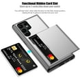 thumbnail image 2 of Samsung S22 Ultra Case with Card Holder 5G 6.8 inch Slim Dual Layer Heavy Duty Protective Galaxy S22 Ultra Case Hidden Card Slot Wallet Case for Samsung S22 Ultra(Silver), 2 of 14