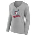 thumbnail image 2 of Women's Gray Cleveland Guardians Fastball Long Sleeve V-Neck T-Shirt, 2 of 3