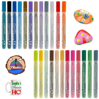 Vistreck Acrylic Paint Marker Pens 28 Vibrant Colors Acrylic Painter Set 0.7mm Pen Bright Color Quick Dry Non Toxic Water Based Paint Pens for Stone