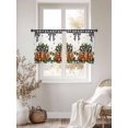 thumbnail image 3 of Orange Pumpkins Sheer Curtains 45 Inch Length 2 Panels Set for Living Room/Bedroom, Polka Dot Bow Fall Maple Leaves Plaid Curtain Sheers Drapes Rod Pocket Curtains Window Treatment Set 52''x45''x2, 3 of 7