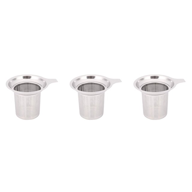 3 filtros de malla fina de acero inoxidable 304 para infusor de té, colador fino reutilizable