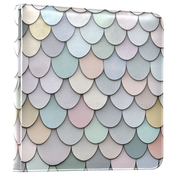 FORMRS 3 Ring Photo Album 4"x6" Self Adhesive Large Capacity PU Leather Cover, Light Blue Shimmering Pattern