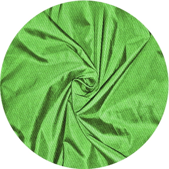Ahgly Company Machine Washable Indoor Round Transitional Emerald Green Area Rugs, 8' Round