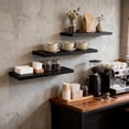 thumbnail image 4 of Topsome 3 Pack Floating Shelves for Wall, 15.7" Wall Wood Shelves, Hanging Shelf with Invisible Brackets for Bathroom Bedroom Living Room Kitchen Decor, Wall Shelves for Book Storage, 4 of 7
