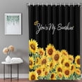 thumbnail image 3 of Bathroom Shower Curtain You Are My Sunshine Words on Black Waterproof Shower Curtains with Hooks, Watercolor Sunflowers Bath Curtains Bathtub Curtain Home Decor 36x72in, 3 of 9