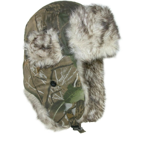 CTM Camo Winter Aviator Hat with Ear Flaps (Men)