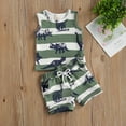 thumbnail image 6 of Douhoow Newborn Boys Summer Clothes Cartoon Dinosaur Print Sleeveless Vest Elastic Waist Shorts, 6 of 8