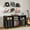 Black, variant on Large Record Player Stand, Vinyl Record Storage Cabinet with Power Outlet, Turntable Stand for Living Room, Walnut