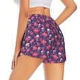 thumbnail image 3 of Bixox Women's red Skull flower pattern 2 in 1 Running Shorts - Lightweight Athletic Workout Gym Yoga Shorts Liner with Pockets - Small, 3 of 5