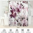 thumbnail image 5 of Floral Shower Curtain,Red Lush Flower Bathroom Shower Curtains,Watercolor Purplish Red Shower Curtain Sets,Modern Pretty Waterproof Fabric Bath Curtain with 12 Hooks 72x72in, 5 of 6