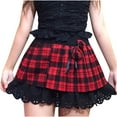thumbnail image 1 of IROINNID Short Elastic Waist Skirt For Women Fashion Skirt Strap Ladies Skirts Plaid High Waist Bow-knot Skirt Print Skirt, 1 of 9