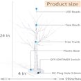 thumbnail image 5 of FrostHike LED Lights Birch Tree, 2 Pack Branch Tree Lamp Christmas Decor, 24" Lighted Tree Light, USB/Battery Tabletop Tree Light with Timer Battery Powered for Home Festival Wedding Decoration, 5 of 5