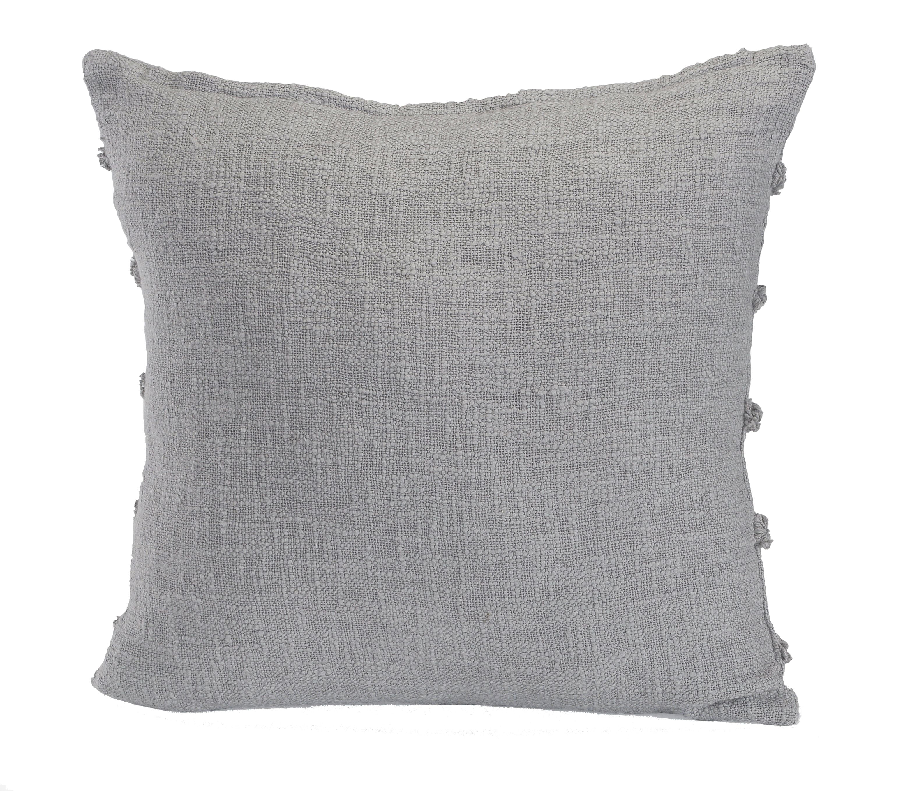 Ox Bay Sindy 20" x 20" Gray Shag Striped Cotton Adult Decorative Throw Pillow
