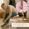 thumbnail image 4 of Lavish Home Backless 24-Inch Folding Stool with 225lb Capacity (Pink), 4 of 10