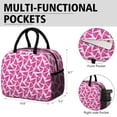 thumbnail image 6 of Lunch Bag Lunch Box for Women Reusable Insulated Lunch Bags,Water-Resistant Pizza Vegan Pink Triangle Cooler Lunch Tote Bag, Large Capacity for Work Travel Picnic, 6 of 6