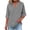 Gray, variant on Hinvhai Womens Cotton Linen Short Sleeve V Neck T Shirts Casual Button up Solid Color Loose Fit Tops Rose Gold XXXXXL
