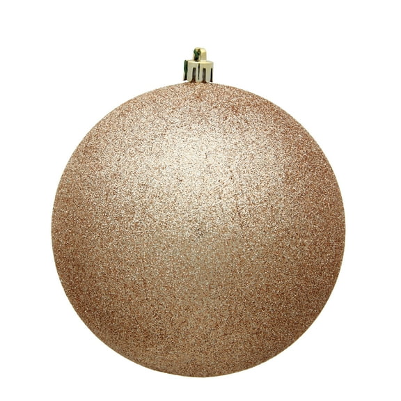 Vickerman 4.75" Cafe Latte Glitter Ball Ornament, 4 per Bag