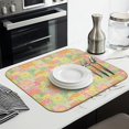 thumbnail image 3 of Pioneer Flower Floral Print Pattern Kitchen Dish Drying Mat 1 Pack, Ultra Absorbent Microfiber Drainer Mat, 16"x18", 3 of 6