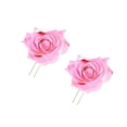 thumbnail image 4 of KAKOWELY 4 pinzas para el pelo con forma de U de flor y rosa, para fiestas hawaianas (rosa), 4 of 5