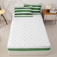 thumbnail image 4 of Homewish Vintage Green Zipper Queen Comforter Set with Fitted Sheet and 2 Pillowcases,Retro Abstract Artwork Zipper Bedding Set,Reversible,4pcs, 4 of 8