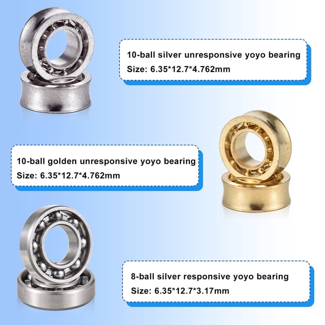 Paquete de Rodamiento de Reemplazo de Yoyo 4 pianas 10 Bolas no respondiendo Cojinetes yoyo 2pcs 8 Rodamientos de Yoyo de Bola Con Ejes Yoyo Cuerdas y HerramientA de Remover de
