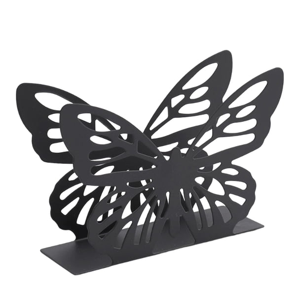 Servilletero de mariposa para mesa, solución para guardar servilletas en el comedor. negro
