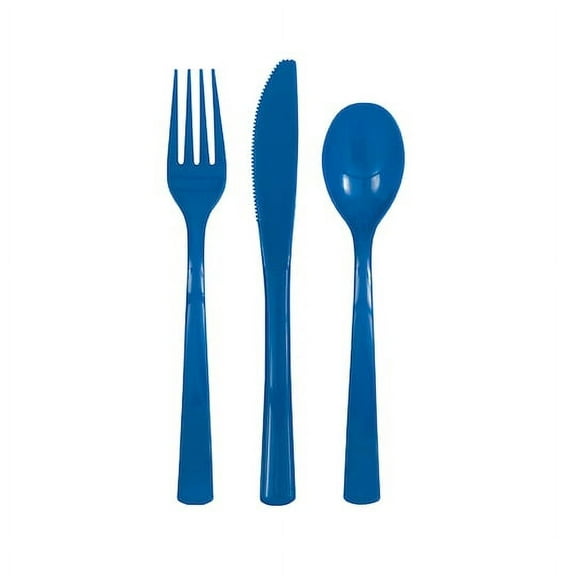 Assorted Plastic Cutlery Set for 6, Royal Blue by Unique | Michaels® (Pack of 16)