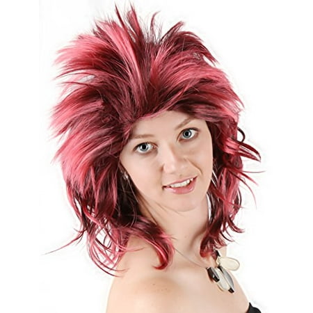 Anime Party 80s Character Zinger Punk Wig Disco Spink Mohawk Cosplay Halloween Costume Synthetic Hair Adult Women Men