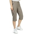 thumbnail image 4 of 33,000ft Women's Capri Golf Pants Casual Quick Dry UPF 50+ Lightweight Stretch Cargo Hiking Pants with Pockets Dark Khaki 6, 4 of 6