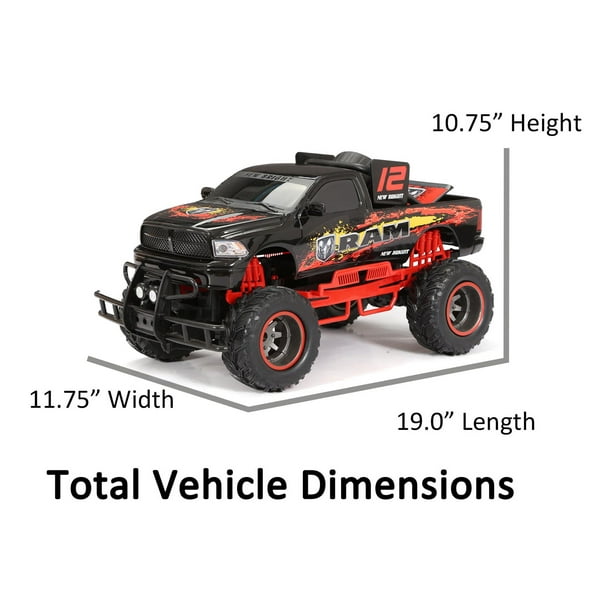 New Bright (1:10) RAM Battery Radio Control Black Truck, 61079LSU