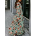 thumbnail image 3 of SHEWIN Womens Floral Maxi Dress Casual Deep V Neck Long Sleeve Long Evening Dress Cocktail Party Wedding Dresses S, 3 of 7