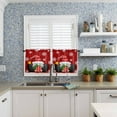 thumbnail image 6 of Red Christmas Kitchen Curtains and Valances Set, Rod Pocket Curtains Tier Farmhouse Window Curtains 36 Inch Length, Winter Xmas Gnomes White Snowflake Ball 3 Piece Kitchen Curtains Set, 6 of 6