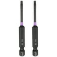 thumbnail image 1 of Uxcell 2pcs T10 Torx Impact Bit de destornillador 1/4" Punta hexagonal 2.8" Largo Magnético Sin agujero, 1 of 7