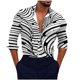 thumbnail image 1 of Hombres Casual Botones Playa Sin Posicionamiento Estampado Turndown Cardigan Camisa de Manga Larga Odeerbi ODB-6, 1 of 5