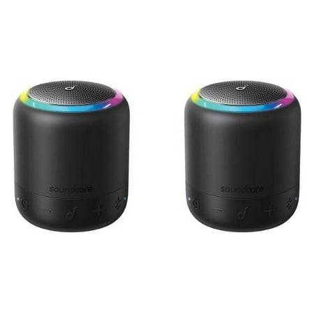 Soundcore B3127Z11 Mini 3 Pro Portable Bluetooth Speaker 2-Pack Black 15H Playtime IPX7 Waterproof