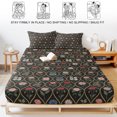 thumbnail image 5 of Twin XL Size Fitted Sheet Set - Rustic Floral 2 Piece Bedding Sets 16" Deep Pocket Fitted Sheet with 1 Pillowcases, Farmhouse Wildflowers Leaves Vintage Black Brushed Microfiber Hotel Bed Sheets, 5 of 9