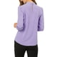 thumbnail image 3 of Blusa de botón con cuello de pie y pliegues para mujer INSPIRE CHIC 2XL en púrpura claro, 3 of 7