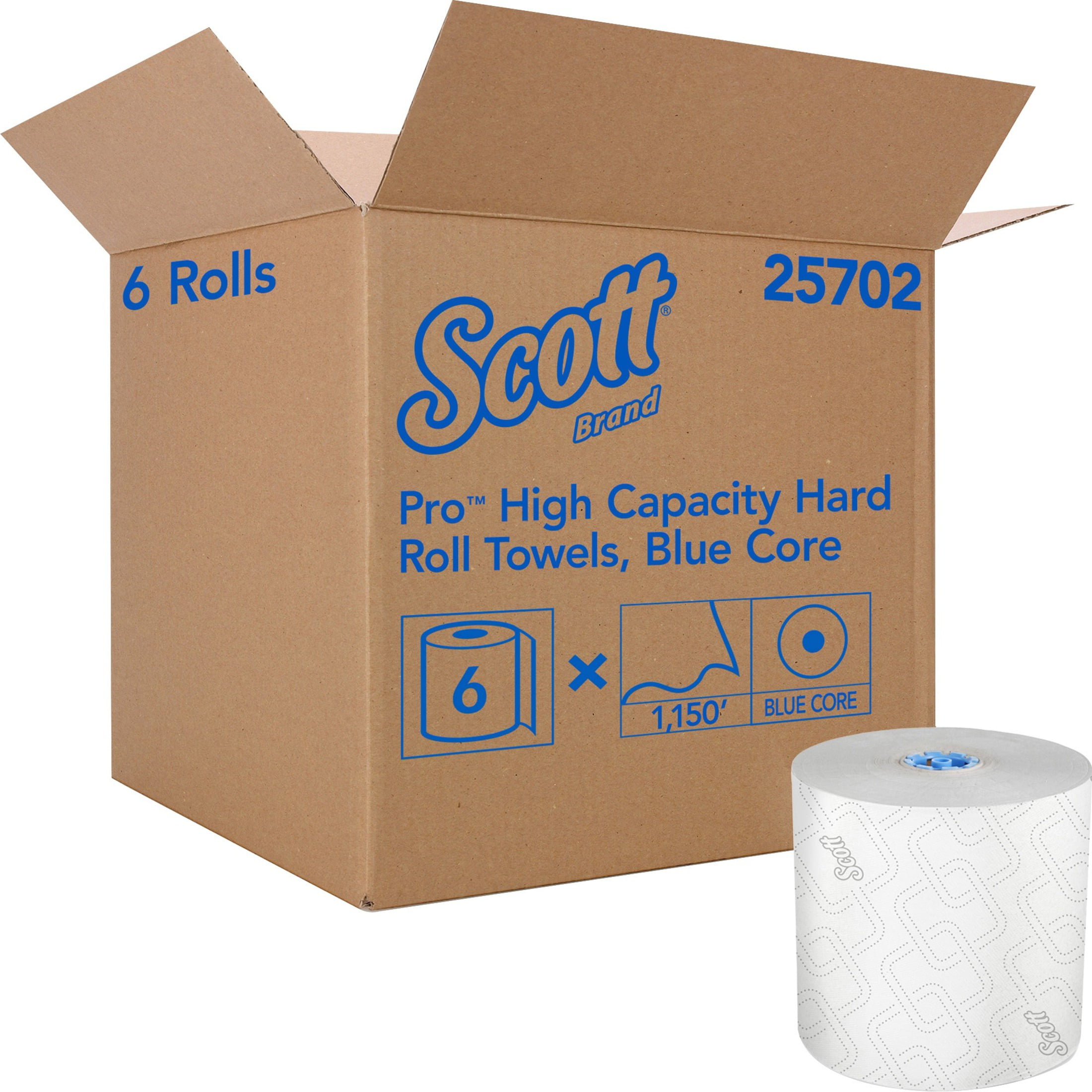 Kimberly Clark Scott Hardwound Towel Roll White 1150' L x 7.5" W6 Roll/Case