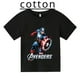 thumbnail image 2 of Camiseta de algodón hippie de Marvel Fashion Card Capitán América Spider-Man, camiseta de manga corta de verano para niños, camiseta informal de manga corta súper genial, 2 of 5
